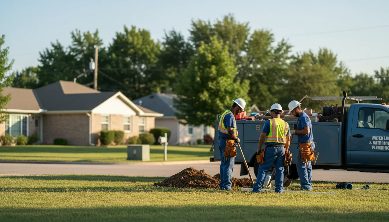 Residential water line and bathroom plumbing service in Johnson, KS